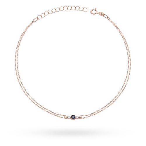 Bransoletka B0005 Szafir 0,15ct różowe złoto