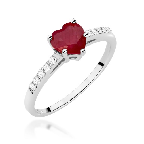 Bague W0486 Rubis 1,10ct Or blanc