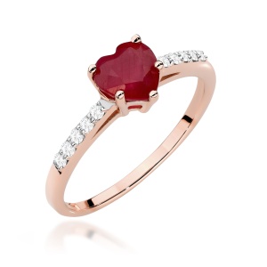 Pierścionek W0486 Rubin 1,10ct różowe złoto