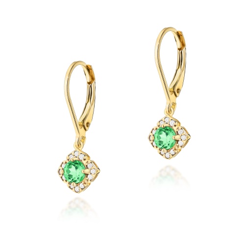 Boucles d’oreilles K0571 Émeraude 2 x 0,30ct Or jaune