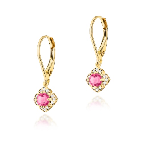 Boucles d’oreilles K0571 Topaze  rose 2 x 0,30ct Or jaune