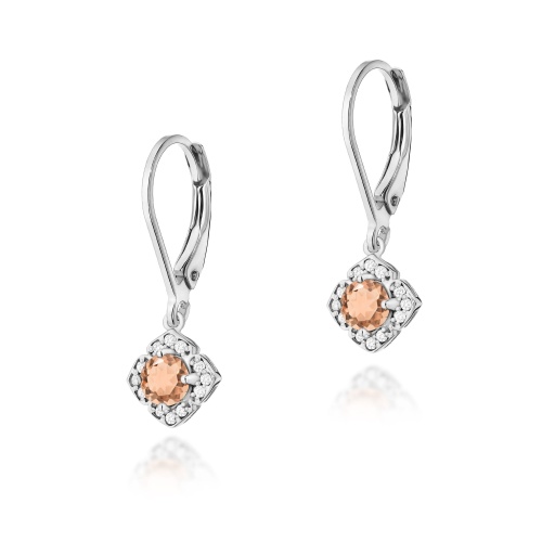 Boucles d’oreilles K0571 Morganite 2 x 0,25ct Or blanc