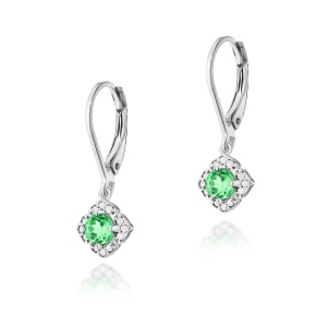 Kolczyki K0571 Szmaragd 2 x 0,30ct białe złoto