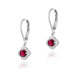 Kolczyki K0571 Rubin 2 x 0,30ct białe złoto