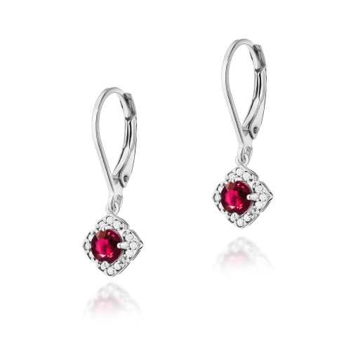 Boucles d’oreilles K0571 Rubis 2 x 0,30ct Or blanc
