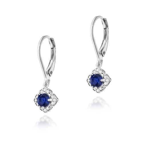 Boucles d’oreilles K0571 Saphir 2 x 0,30ct Or blanc