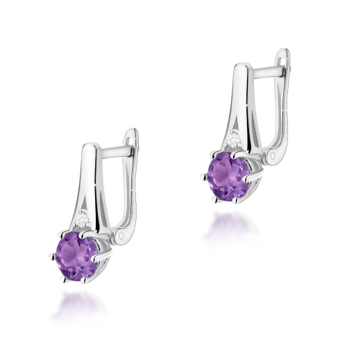Boucles d’oreilles K0572 Améthyste 2 x 0,50ct Or blanc