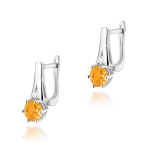 Kolczyki K0572 Cytryn 2 x 0,50ct białe złoto