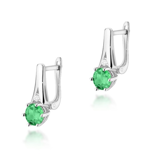 Boucles d’oreilles K0572 Émeraude 2 x 0,50ct Or blanc