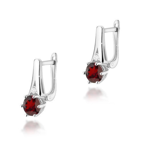 Boucles d’oreilles K0572 Grenat 2 x 0,50ct Or blanc