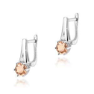 Kolczyki K0572 Morganit 2 x 0,40ct biale złoto