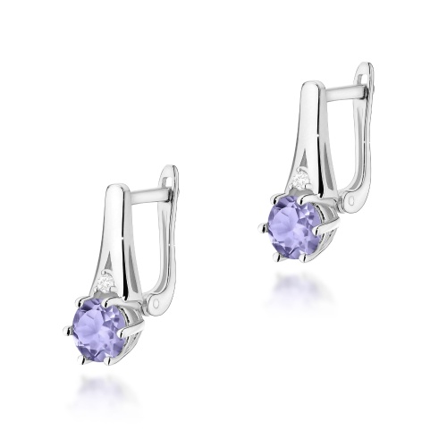 Boucles d’oreilles K0572 Tanzanite 2 x 0,50ct Or blanc