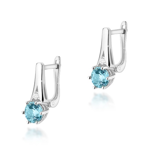 Boucles d’oreilles K0572 Topaze  Swiss 2 x 0,50ct Or blanc