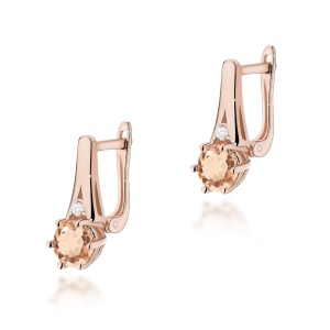 Kolczyki K0572 Morganit 2 x 0,40ct różowe złoto
