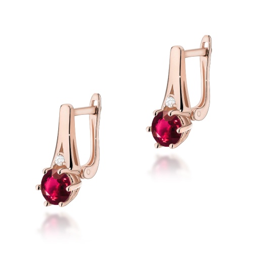 Kolczyki K0572 Rubin 2 x 0,60ct różowe złoto