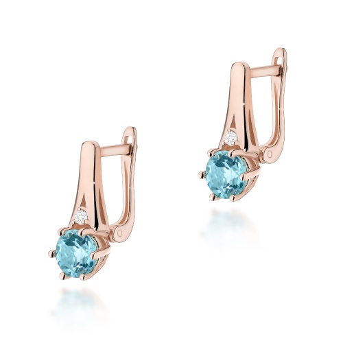 Kolczyki K0572 Topaz Swiss 2 x 0,50ct różowe złoto