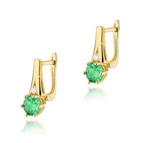 Boucles d’oreilles K0572 Émeraude 2 x 0,50ct Or jaune