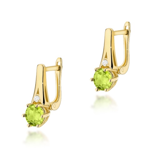 Boucles d’oreilles K0572 Péridot 2 x 0,60ct Or jaune