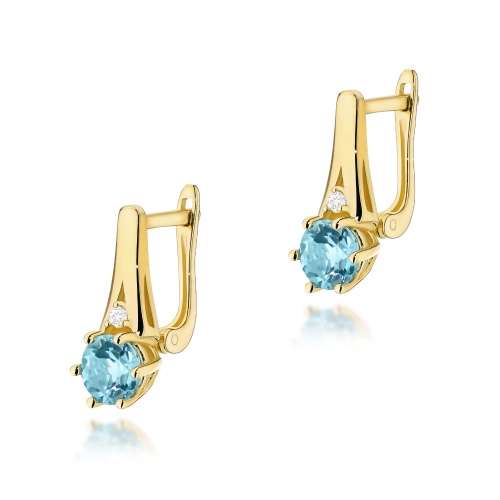 Boucles d’oreilles K0572 Topaze  Swiss 2 x 0,50ct Or jaune