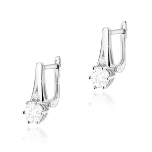 Kolczyki K0572 Biały Szafir 2 x 0,60ct białe złoto