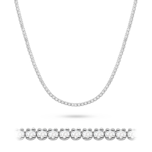 Collier N0074 avec diamants de laboratoire Or blanc