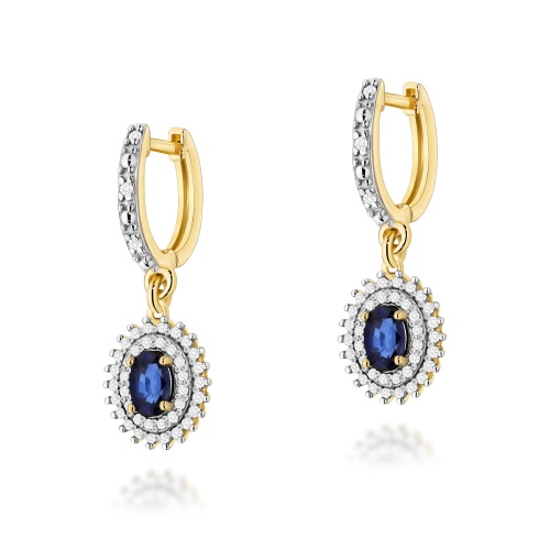 Boucles d’oreilles K0303 Saphir 2 x 0,70ct Or jaune