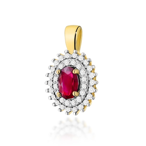 Pendentif Z0303 Rubis 0,60ct Or jaune