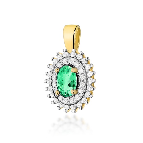 Pendentif Z0303 Émeraude 0,40ct Or jaune