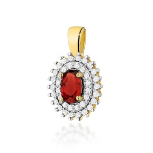 Zawieszka Z0303 Granat 0,50ct żółte złoto
