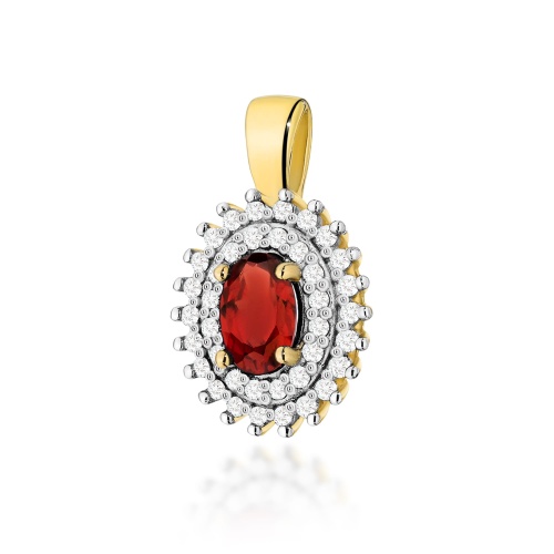Pendentif Z0303 Grenat 0,50ct Or jaune