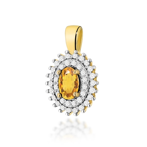 Pendentif Z0303 Citrine 0,60ct Or jaune