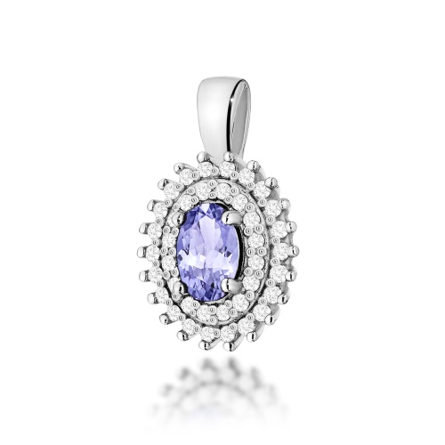 Pendentif Z0303 Tanzanite 0,40ct Or blanc