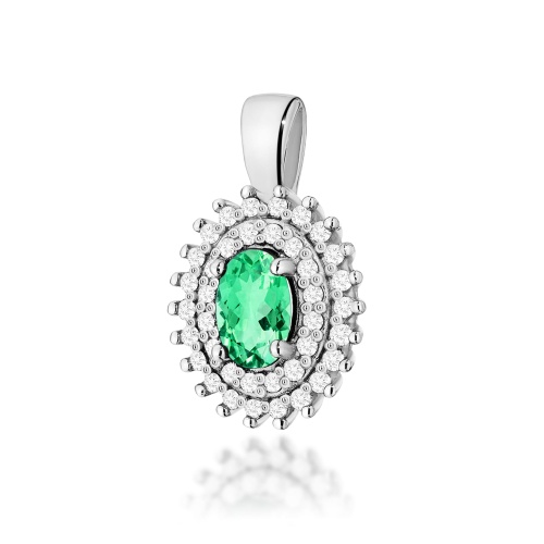 Pendentif Z0303 Émeraude 0,40ct Or blanc