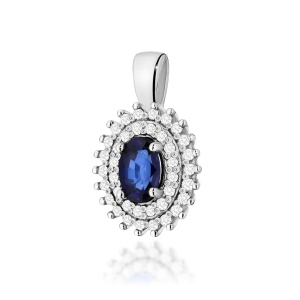 Zawieszka Z0303 Szafir 0,70ct białe złoto