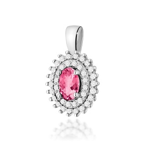 Zawieszka Z0303 Różowy Topaz 0,50ct białe złoto