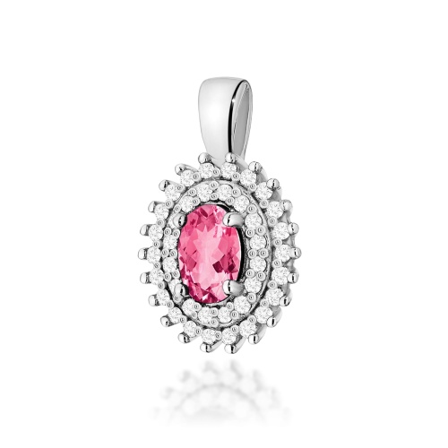 Pendentif Z0303 Topaze  rose 0,50ct Or blanc