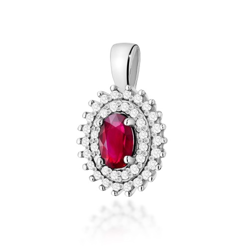 Pendentif Z0303 Rubis 0,60ct Or blanc