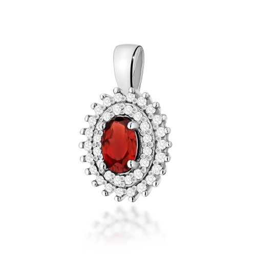 Pendentif Z0303 Grenat 0,50ct Or blanc