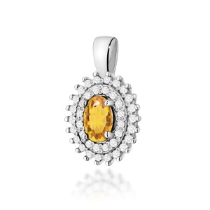 Zawieszka Z0303 Cytryn 0,60ct białe złoto