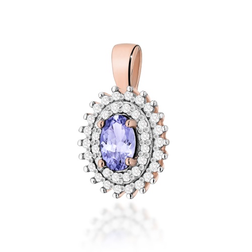 Pendentif Z0303 Tanzanite 0,40ct Or rose