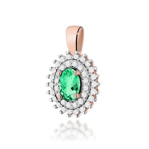 Zawieszka Z0303 Szmaragd 0,40ct różowe złoto