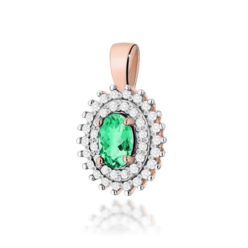 Pendentif Z0303 Émeraude 0,40ct Or rose