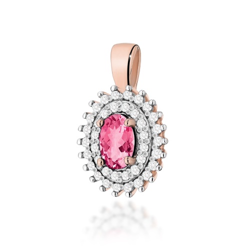 Pendentif Z0303 Topaze  rose 0,50ct Or rose