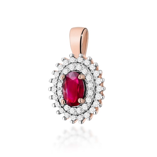Pendentif Z0303 Rubis 0,60ct Or rose
