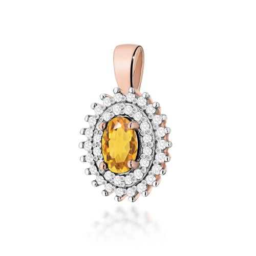 Pendentif Z0303 Citrine 0,60ct Or rose