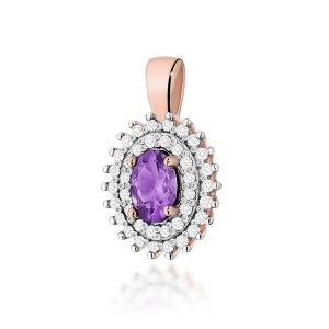 Zawieszka Z0303 Ametyst 0,40ct różowe złoto