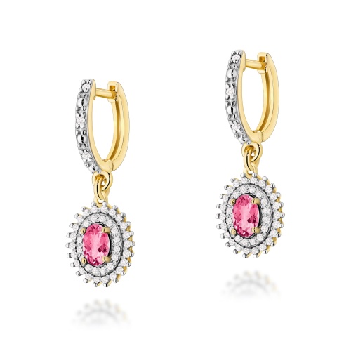 Boucles d’oreilles K0303 Topaze  rose 2 x 0,50ct Or jaune