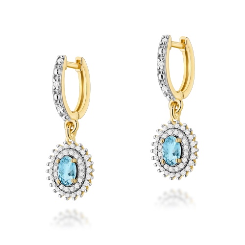 Boucles d’oreilles K0303 Topaze  Swiss 2 x 0,50ct Or jaune