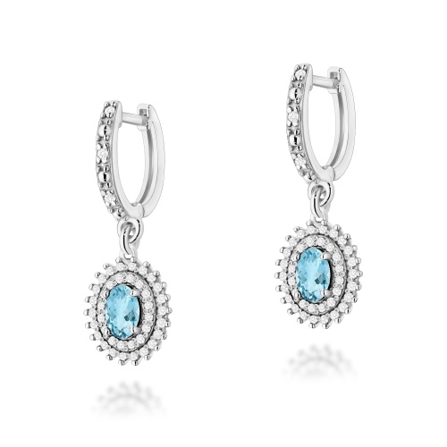 Boucles d’oreilles K0303 Topaze  Swiss 2 x 0,50ct Or blanc