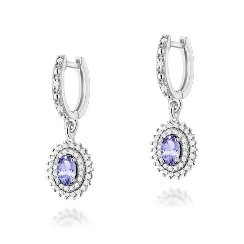Boucles d’oreilles K0303 Tanzanite 2 x 0,40ct Or blanc